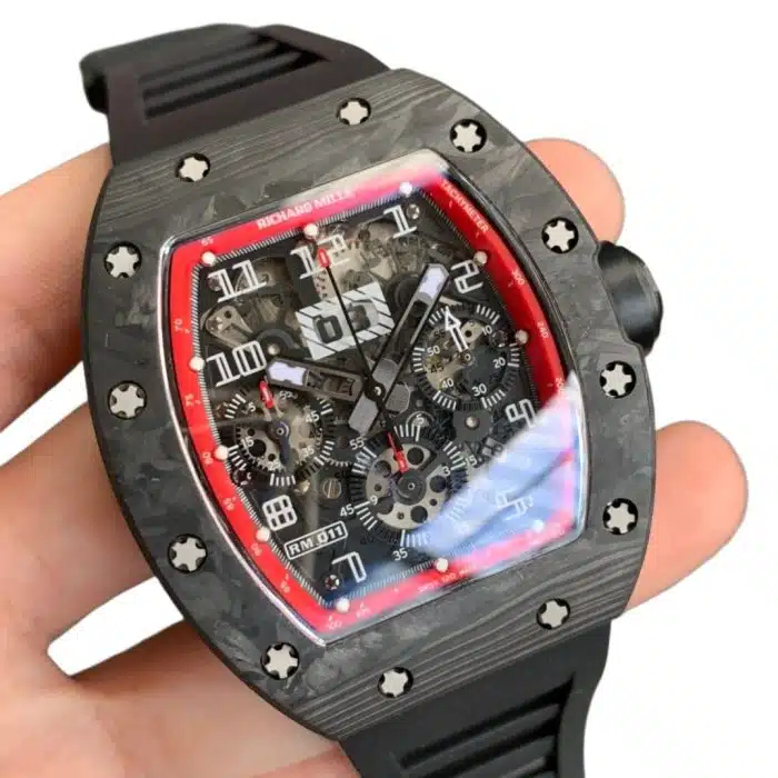Richard Mille RM 011 NTPT Carbon Red Bezel Size:50 x 40mm 1:1 Replica - Image 10