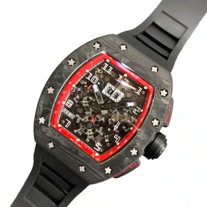 Richard Mille RM 011 NTPT Carbon Red Bezel Size:50 x 40mm 1:1 Replica - Image 2