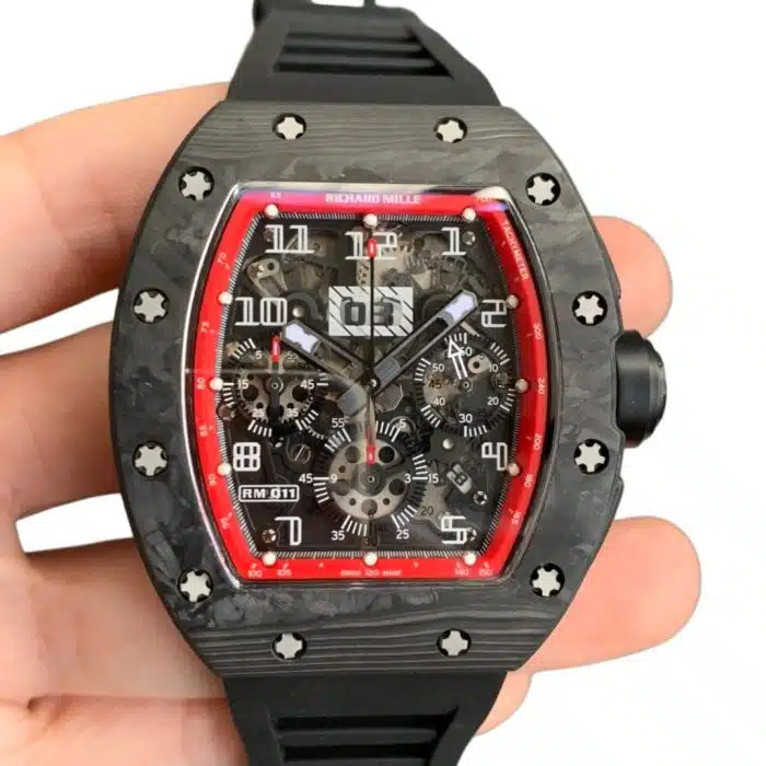 Richard Mille RM 011 NTPT Carbon Red Bezel Size:50 x 40mm 1:1 Replica - Image 3